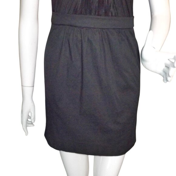 ARMANI EXCHANGE Dress, 2, Short, Crinkled Crossed Neck, Black, Sleeveless, Mini - Picture 3 of 10